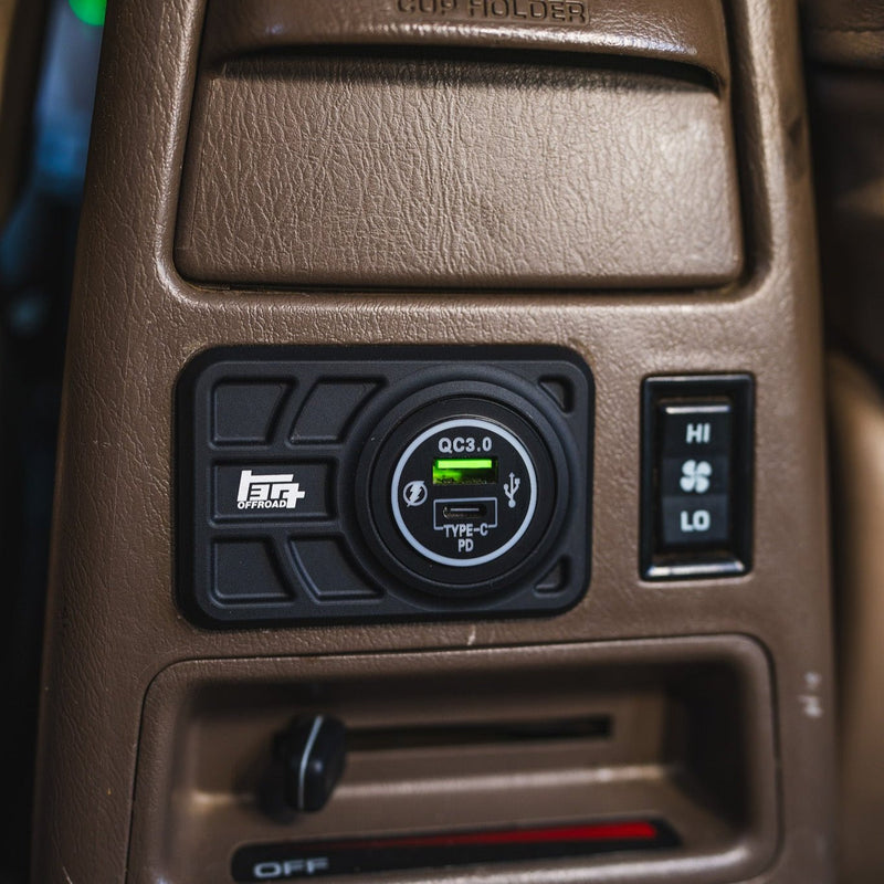 Load image into Gallery viewer, Center Console USB 12V Power Panel | Billet Aluminum | Replaces Ashtray | 1996 - 2002 4Runner - TEQ Offroad