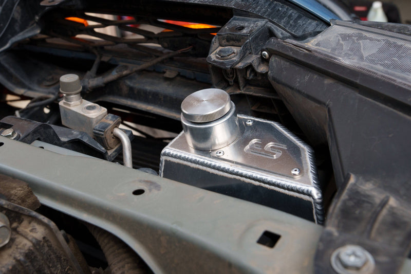 Load image into Gallery viewer, 5th Gen 4Runner (14-23) Aluminum Washer Fluid Relocation Reservoir - Snowbound Customs
