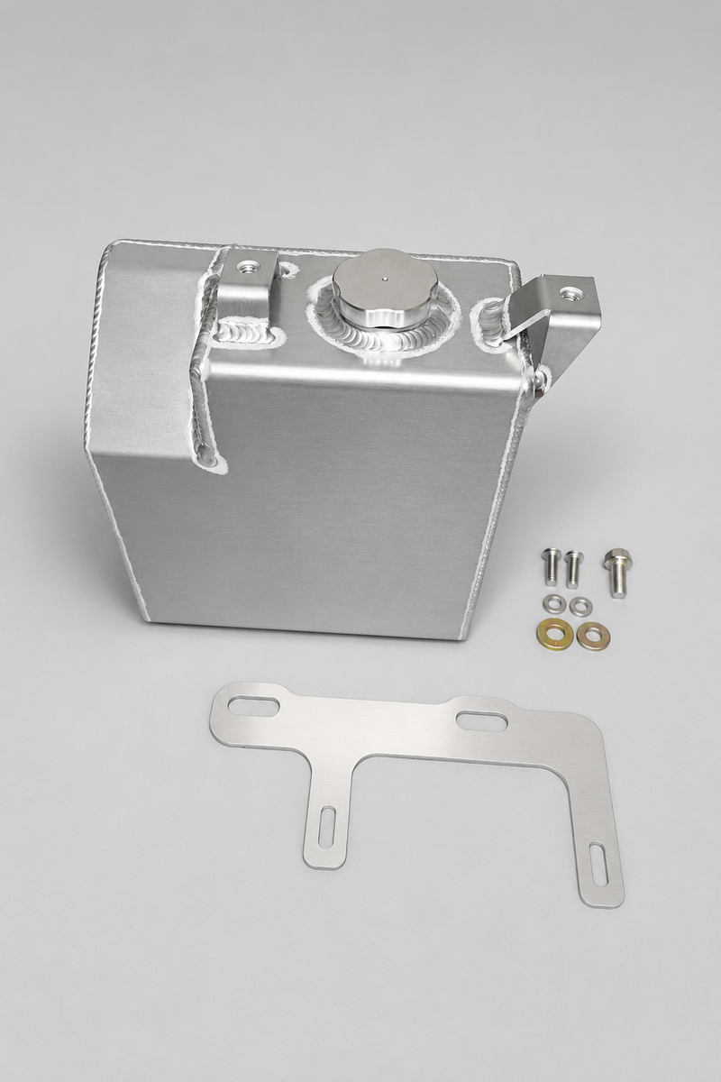 Load image into Gallery viewer, Snowbound Customs aluminum washer fluid reservoir with mounting bracket and hardware
