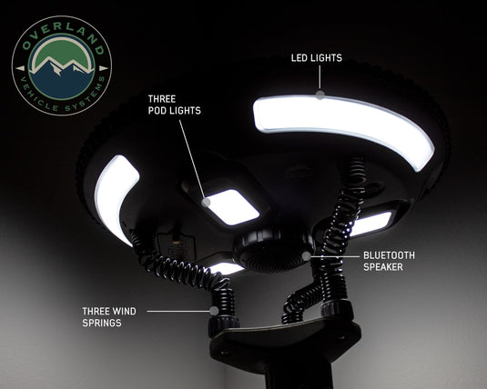 Solar Camping Light Pods & Speaker Universal Wild Land Overland Vehicle Systems - Overland Vehicle Systems