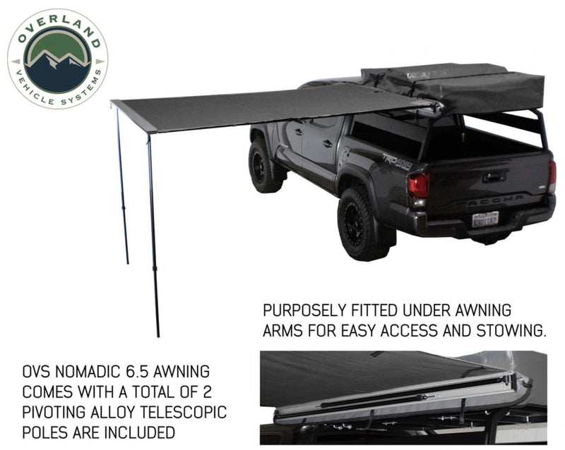 Load image into Gallery viewer, Awning 2.5-8.0 Foot With Black Cover Universal Nomadic Overland Vehicle Systems - Overland Vehicle Systems