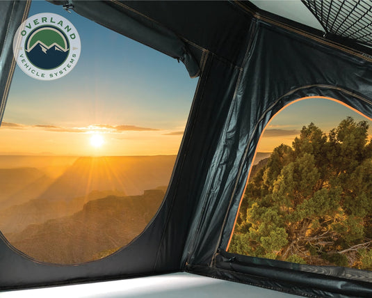 Roof Top Tent Mamba 2 Side Load Aluminum Black Shell Grey Body Overland Vehicle Systems - Overland Vehicle Systems