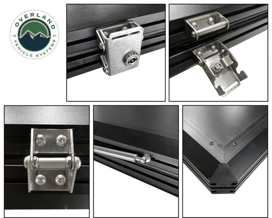 Roof Top Tent Mamba 2 Side Load Aluminum Black Shell Grey Body Overland Vehicle Systems - Overland Vehicle Systems