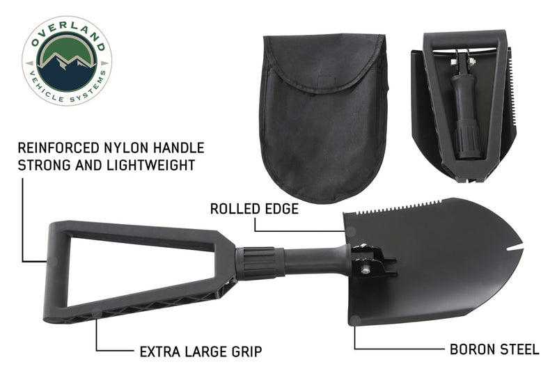Load image into Gallery viewer, Multi Functional Military Style Utility Shovel with Nylon Carrying Case Overland Vehicle Systems - Overland Vehicle Systems