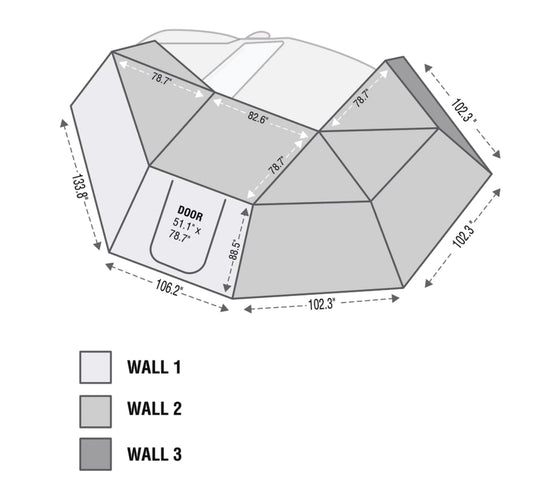Awning 270 Degree Awning and Wall 1, 2, & 3, W/Mounting Brackets Driverside Nomadic Overland Vehicle Systems - Overland Vehicle Systems