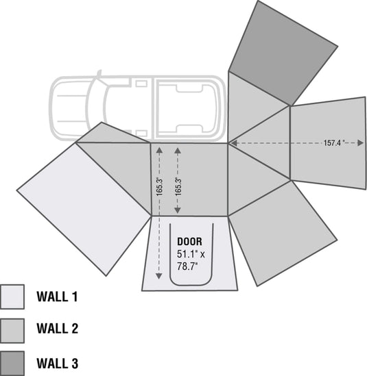 Awning 270 Degree Awning and Wall 1, 2, & 3, W/Mounting Brackets Driverside Nomadic Overland Vehicle Systems - Overland Vehicle Systems