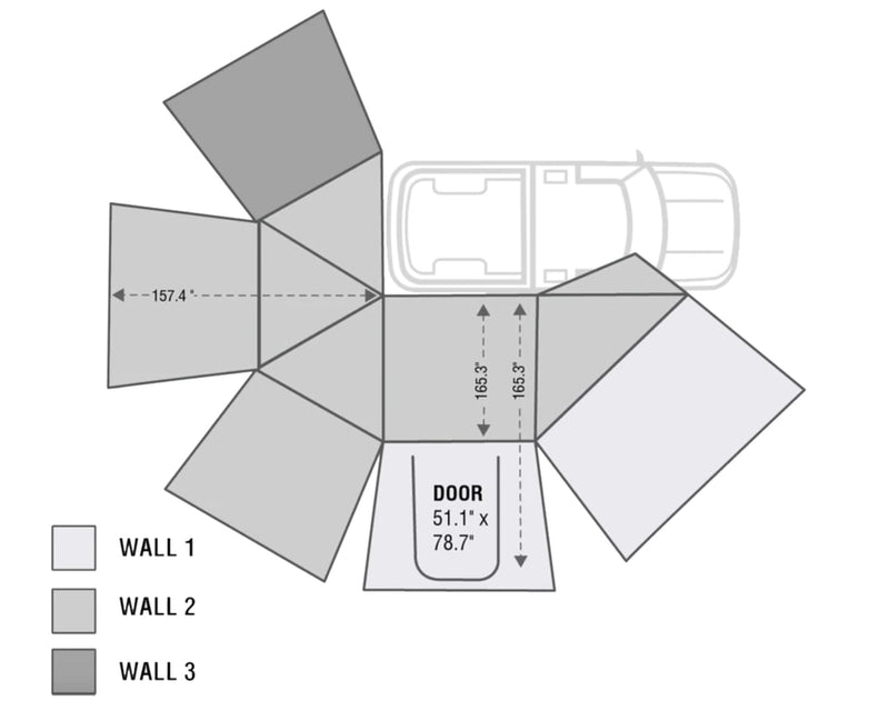 Load image into Gallery viewer, Awning 270 Degree Awning and Wall 1, 2, & 3, W/Mounting Brackets Passenger Side Nomadic Overland Vehicle Systems - Overland Vehicle Systems