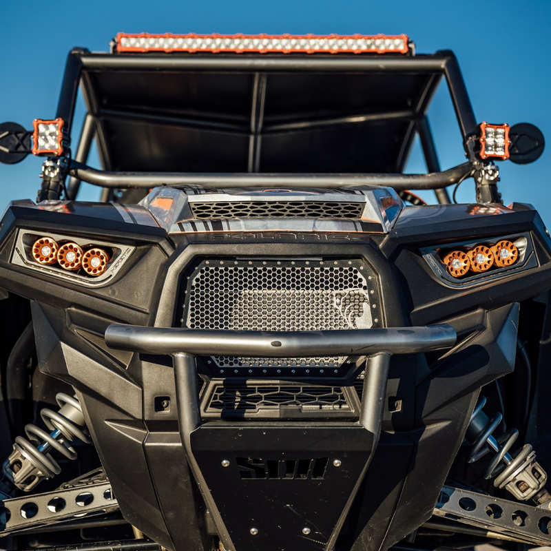 Load image into Gallery viewer, pair pack of quattro led lights mounted on a polaris