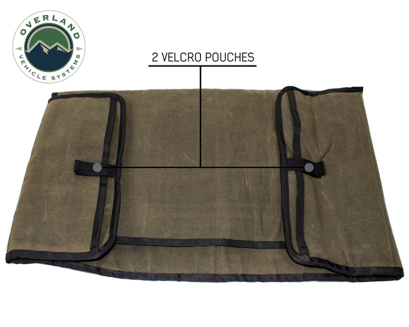 Load image into Gallery viewer, Rolled Bag General Tools With Handle And Straps Brown 16 LB Waxed Canvas Canyon Bag Universal Overland Vehicle Systems - Overland Vehicle Systems