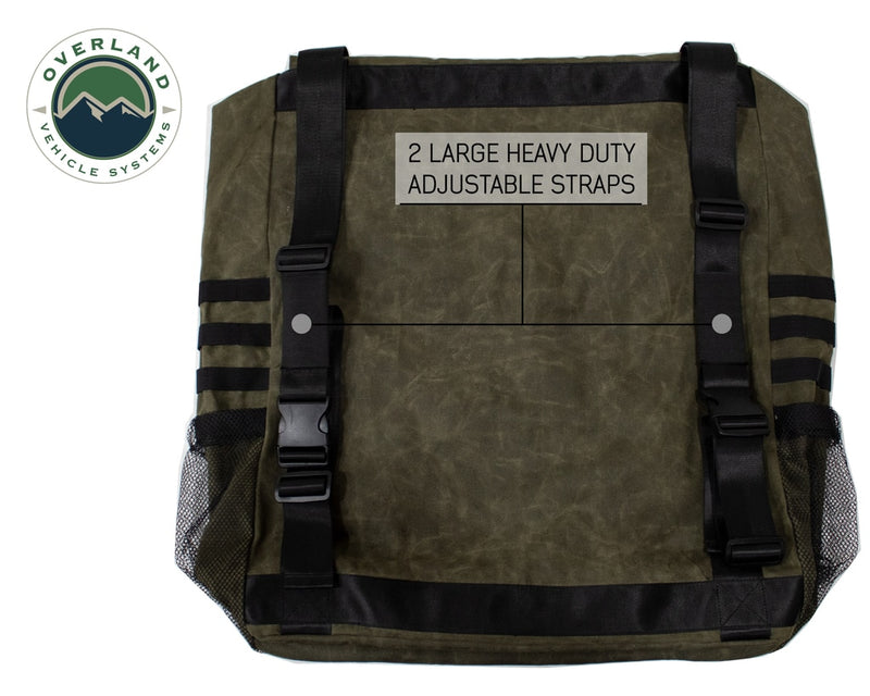 Load image into Gallery viewer, Extra Large Trash Bag Tire Mount 16 LB Waxed Canvas Universal Overland Vehicle Systems - Overland Vehicle Systems