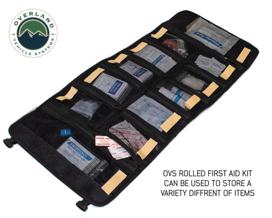 First Aid Bag Rolled Brown 16 Lb Waxed Canvas Canyon Bag Overland Vehicle Systems - Overland Vehicle Systems