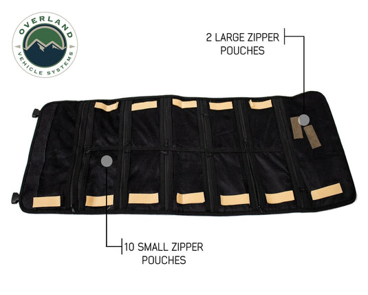 First Aid Bag Rolled Brown 16 Lb Waxed Canvas Canyon Bag Overland Vehicle Systems - Overland Vehicle Systems