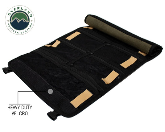 First Aid Bag Rolled Brown 16 Lb Waxed Canvas Canyon Bag Overland Vehicle Systems - Overland Vehicle Systems