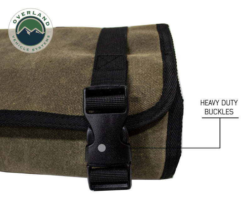 Load image into Gallery viewer, First Aid Bag Rolled Brown 16 Lb Waxed Canvas Canyon Bag Overland Vehicle Systems - Overland Vehicle Systems