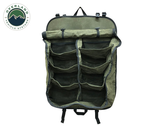 Camping Storage Bag 9 Storage Bins 16 Lb Waxed Canvas Overland Vehicle Systems - Overland Vehicle Systems