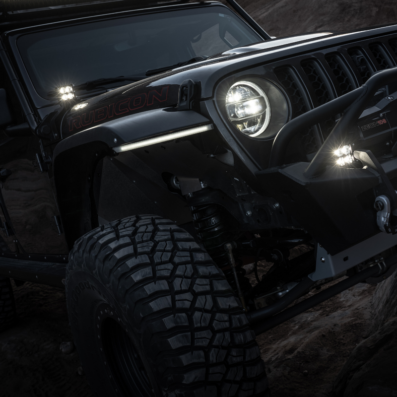 Load image into Gallery viewer, pair pack led quattro lights mounted as a both a ditch light and bumper light