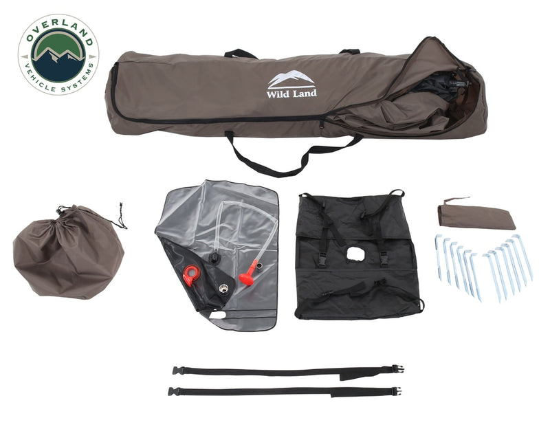 Load image into Gallery viewer, Portable Shower and Privacy Room Retractable Floor, Amenity Pouches 5x7 Foot Quick Set Up Overland Vehicle Systems - Overland Vehicle Systems