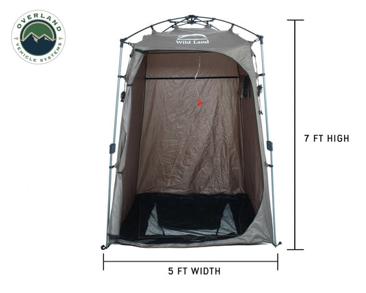 Portable Shower and Privacy Room Retractable Floor, Amenity Pouches 5x7 Foot Quick Set Up Overland Vehicle Systems - Overland Vehicle Systems
