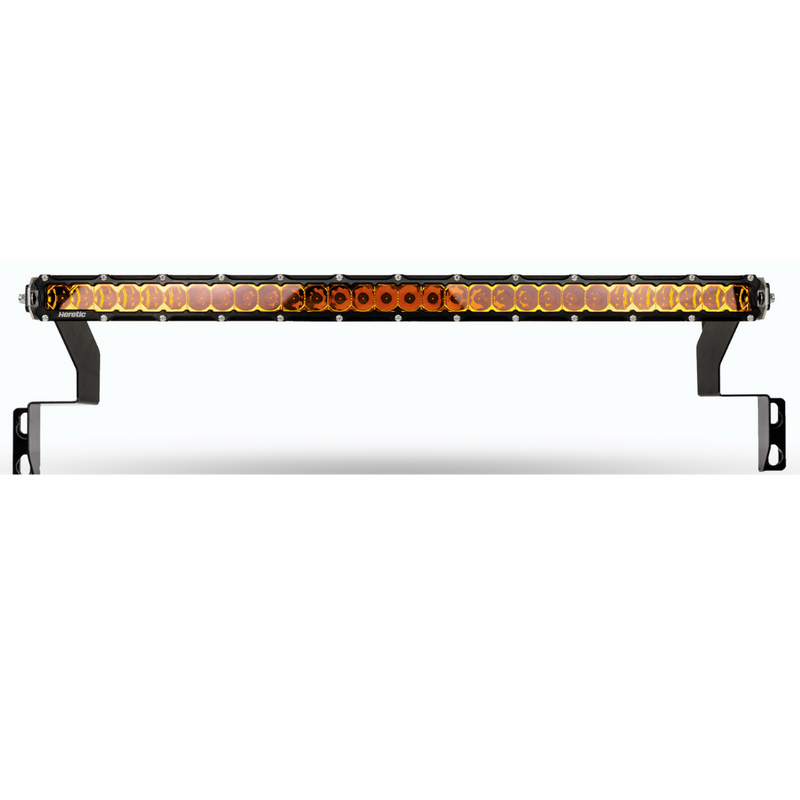 Load image into Gallery viewer, studio shot of the 30 inch behind the grille led light bar amber lens