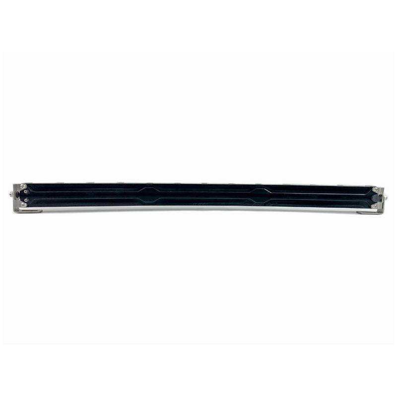 Load image into Gallery viewer, studio shot of the back of a 30 inch curved led light bar in amber