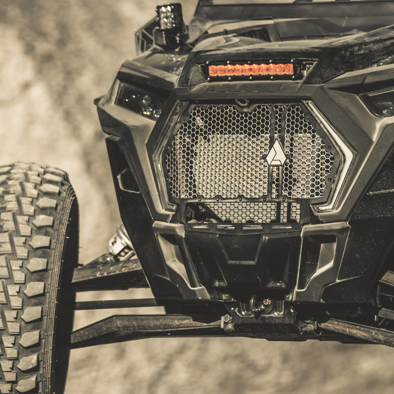 Load image into Gallery viewer, amber 10 inch led light bar mounted on a polaris rzr
