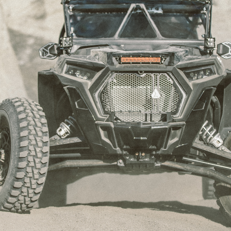 Load image into Gallery viewer, amber 10 inch led light bar mounted on a polaris rzr side by side
