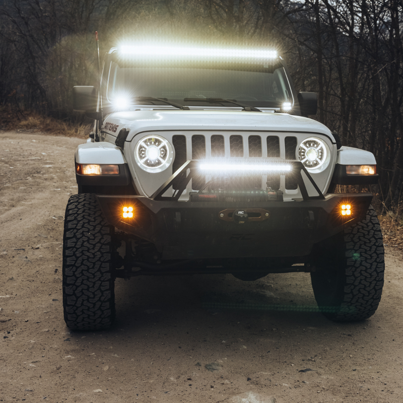 Load image into Gallery viewer, led quattro light mounted as for lights on a jeep