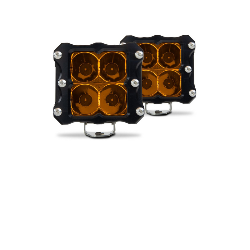 Load image into Gallery viewer, studio shot of heretics quattro pod light light kit pair pack in amber