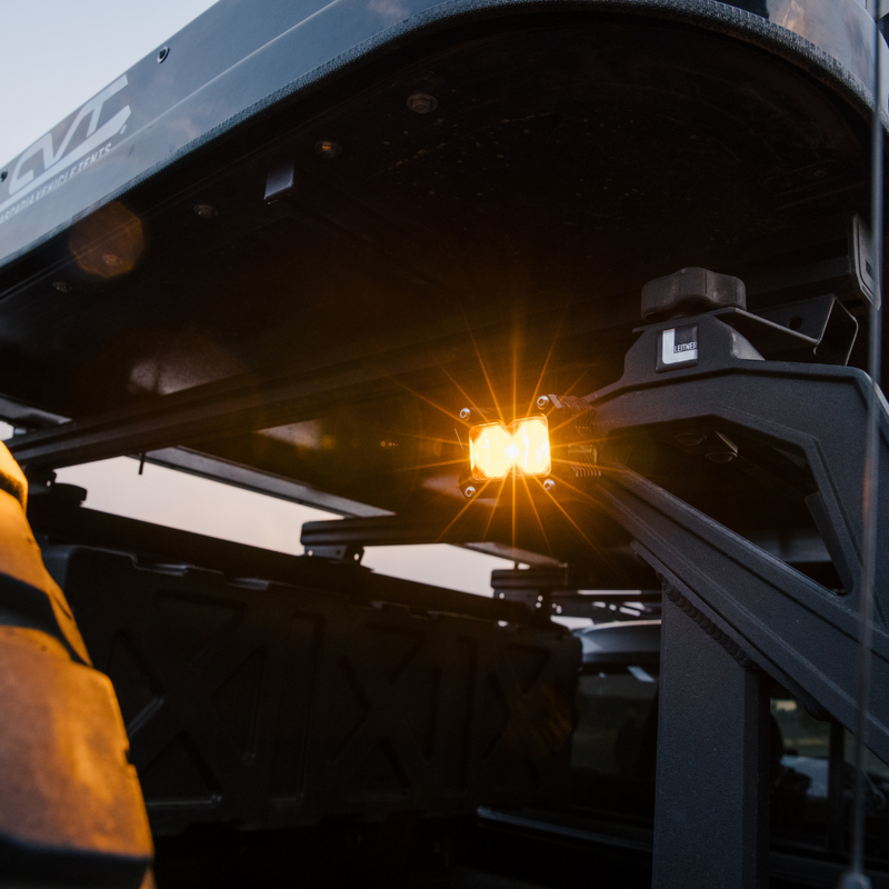 Load image into Gallery viewer, ba-2 amber led light mounted on toyota tacomas aftermarket rack