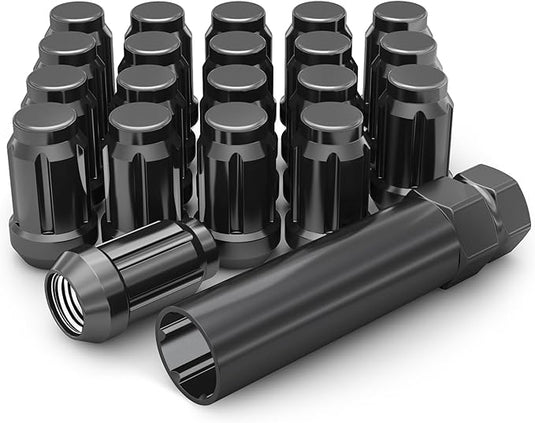 M12x1.50 Black Spline Lug Nuts (24 Pack)