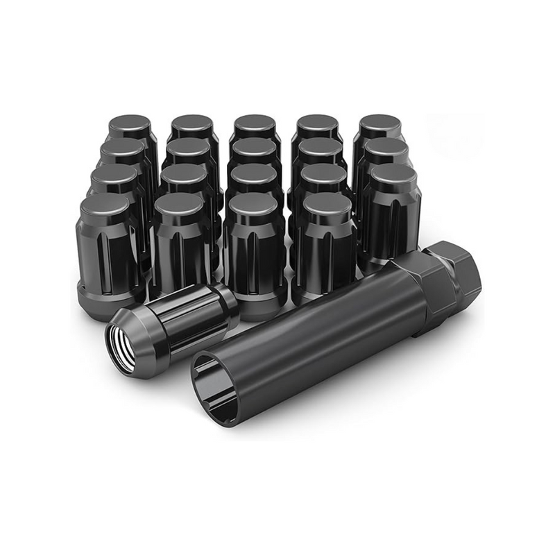 M12x1.50 Black Spline Lug Nuts (24 Pack)