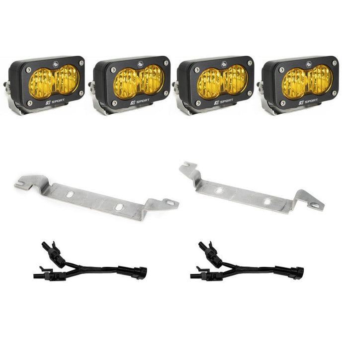 Baja Designs S2 Sport Fog Pocket Kit for 2022+ Tundra (Wide Cornering; Baja Amber)