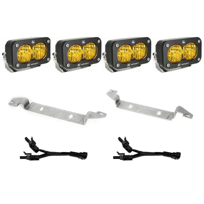 Baja Designs S2 Sport Dual Fog Pocket Light Kit for 2024+ Tacoma (Wide Cornering; Baja Amber)