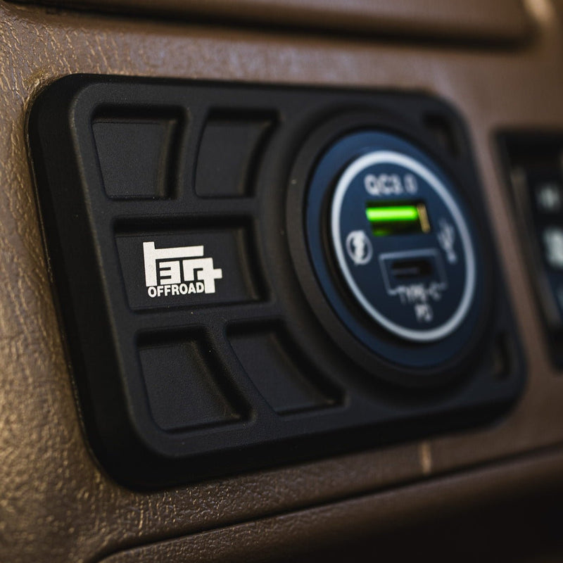 Load image into Gallery viewer, Center Console USB 12V Power Panel | Billet Aluminum | Replaces Ashtray | 1996 - 2002 4Runner - TEQ Offroad
