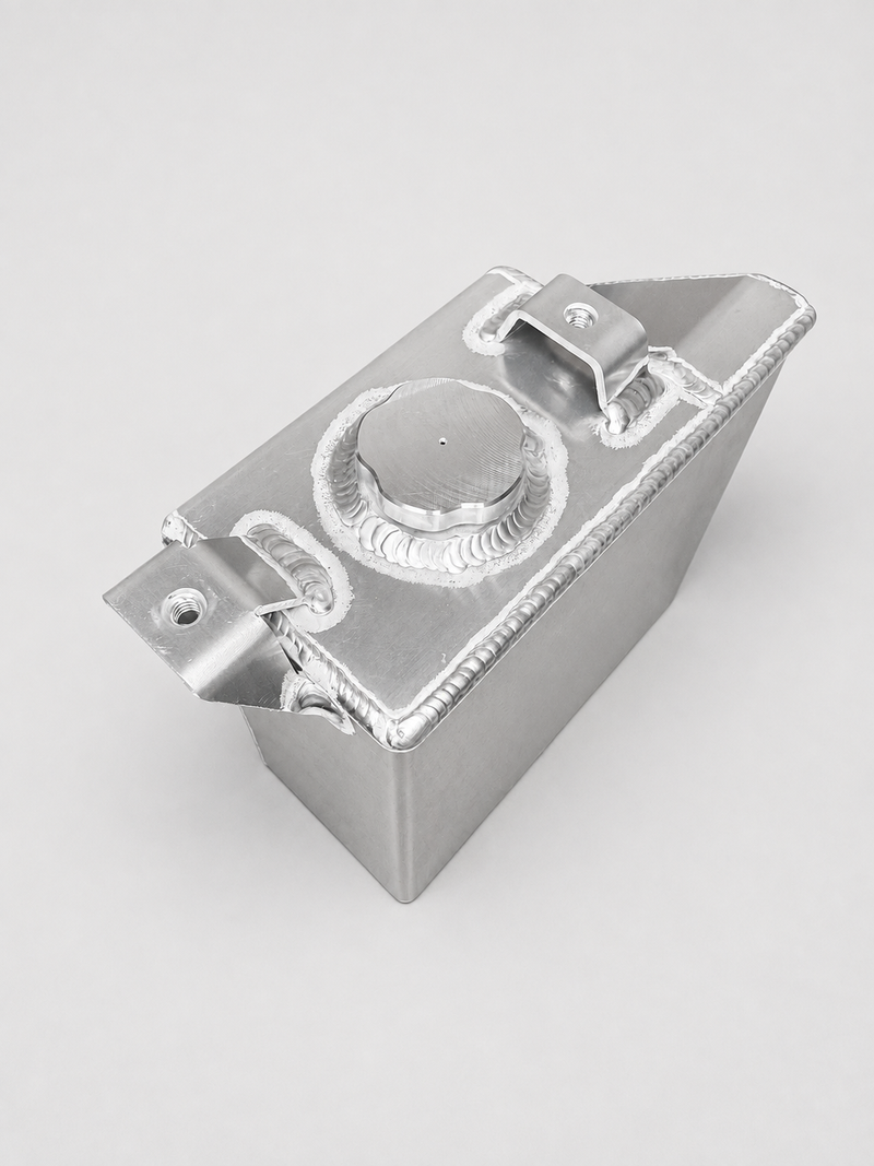 Load image into Gallery viewer, Snowbound Customs aluminum washer fluid reservoir with billet cap and mounting tabs
