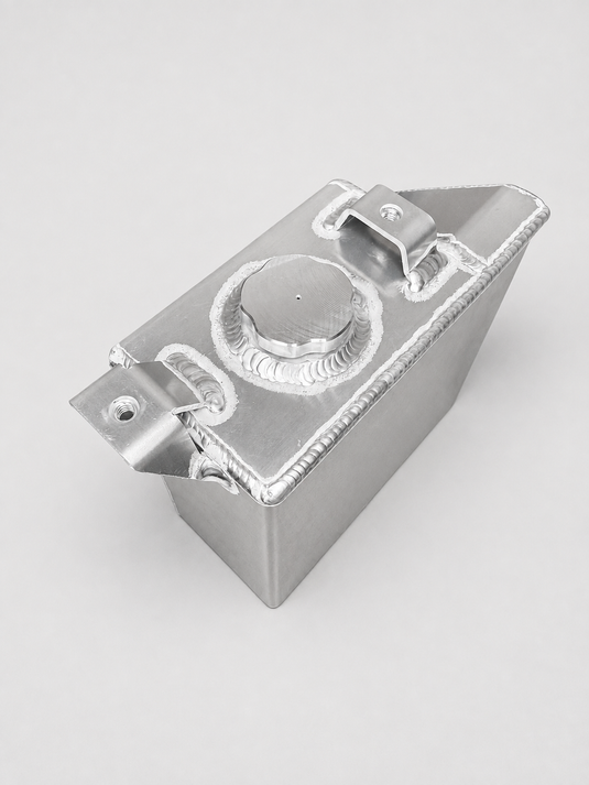 Snowbound Customs aluminum washer fluid reservoir with billet cap and mounting tabs