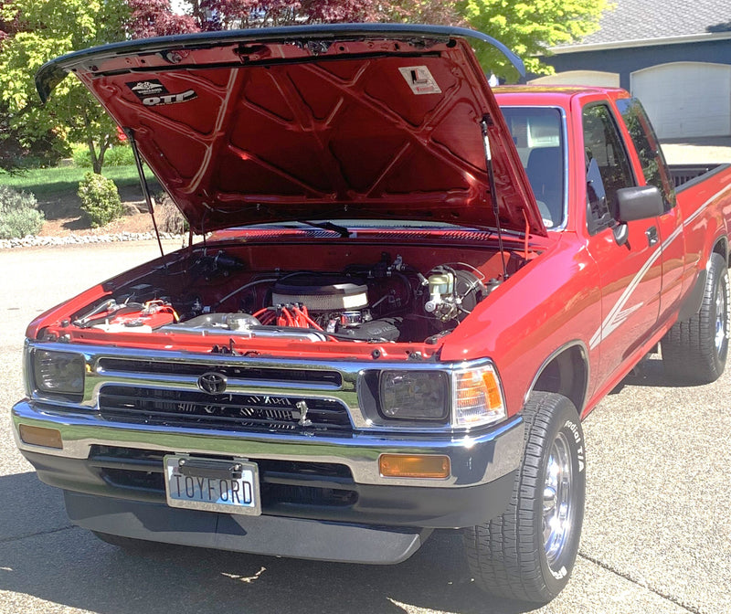 Load image into Gallery viewer, Toyota Pickup with hood held open by Spiker struts
