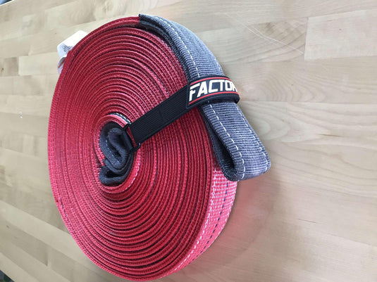 30 Foot Tow Strap Standard Duty 30 Foot x 2 Inch Red Factor 55 - Factor 55