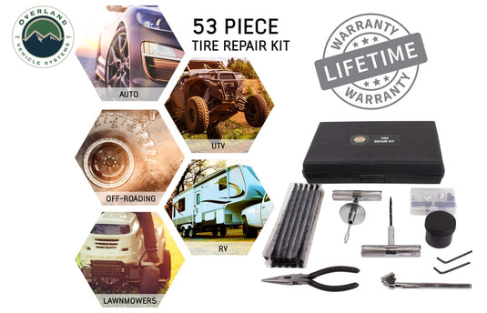 Tire Plug Repair Kit 53 Piece Off Road Grade Truck, Jeep Off Road, RV, Trailers Overland Vehicle Systems - Overland Vehicle Systems