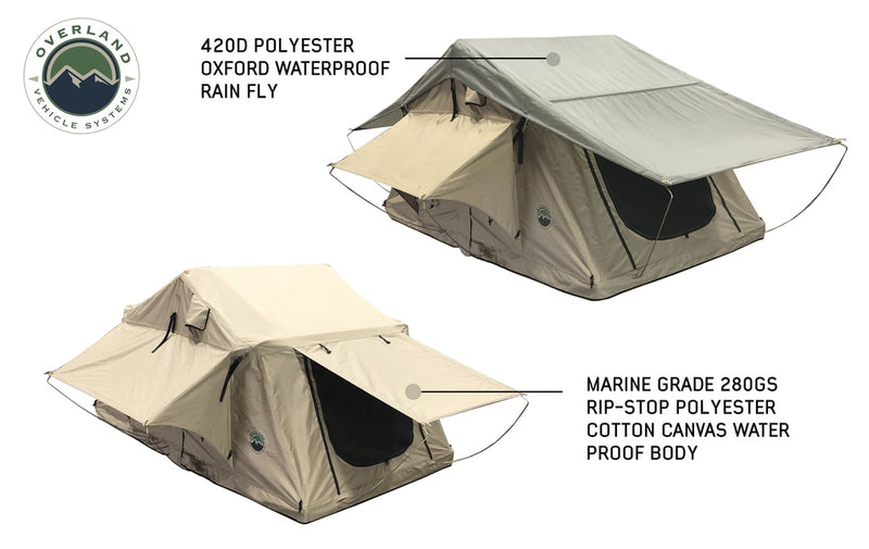 Load image into Gallery viewer, Roof Top Tent 3 Person with Green Rain Fly TMBK Overland Vehicle Systems - Overland Vehicle Systems
