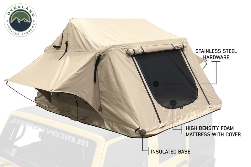 Load image into Gallery viewer, Roof Top Tent 3 Person with Green Rain Fly TMBK Overland Vehicle Systems - Overland Vehicle Systems
