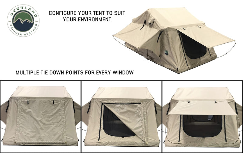 Load image into Gallery viewer, Roof Top Tent 3 Person with Green Rain Fly TMBK Overland Vehicle Systems - Overland Vehicle Systems
