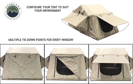 Roof Top Tent 3 Person with Green Rain Fly TMBK Overland Vehicle Systems - Overland Vehicle Systems