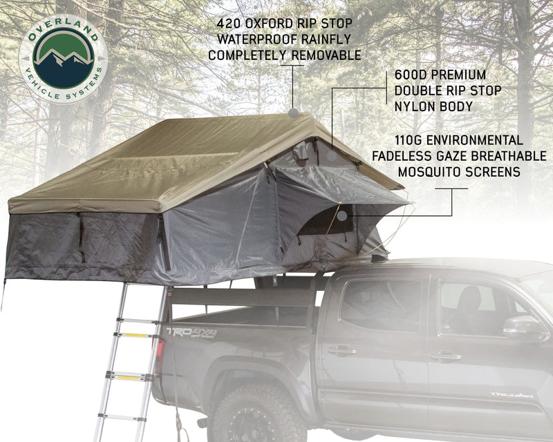 Load image into Gallery viewer, Roof Top Tent 2 Person Extended Roof Top Tent With Annex Green/Gray Nomadic Overland Vehicle Systems Overland Vehicle Systems - Overland Vehicle Systems

