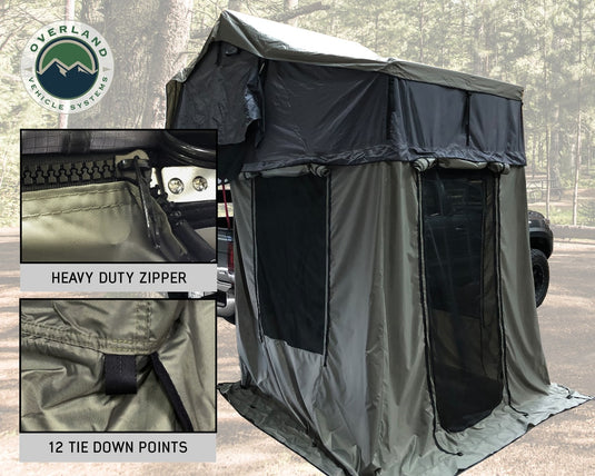 Roof Top Tent 2 Person Extended Roof Top Tent With Annex Green/Gray Nomadic Overland Vehicle Systems Overland Vehicle Systems - Overland Vehicle Systems