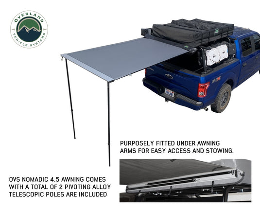 Nomadic Awning 1.3 - 4.5 Foot With Black Cover Overland Vehicle Systems - Overland Vehicle Systems