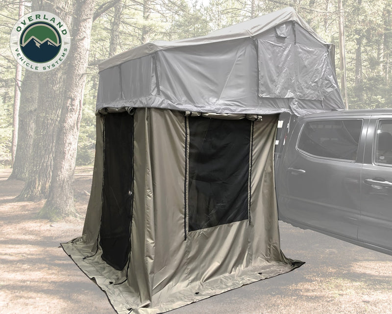 Load image into Gallery viewer, Roof Top Tent 4 Annex 100x80X82 Inch Green Base Black Floor and Travel Cover Nomadic Overland Vehicle Systems - Overland Vehicle Systems
