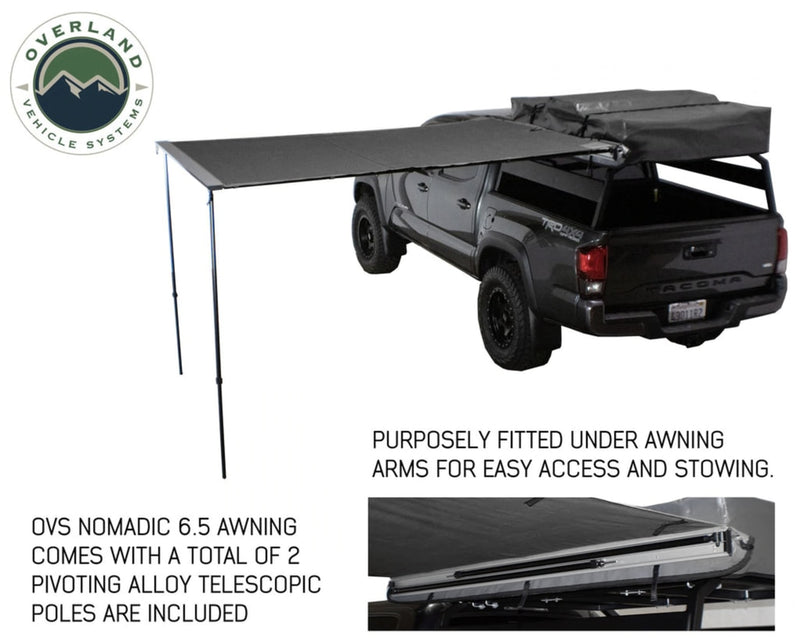 Load image into Gallery viewer, Awning 2.0-6.5 Foot With Black Cover Universal Nomadic Overland Vehicle Systems - Overland Vehicle Systems

