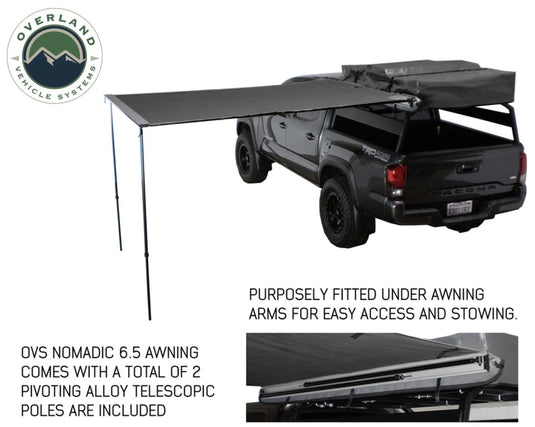 Awning 2.0-6.5 Foot With Black Cover Universal Nomadic Overland Vehicle Systems - Overland Vehicle Systems
