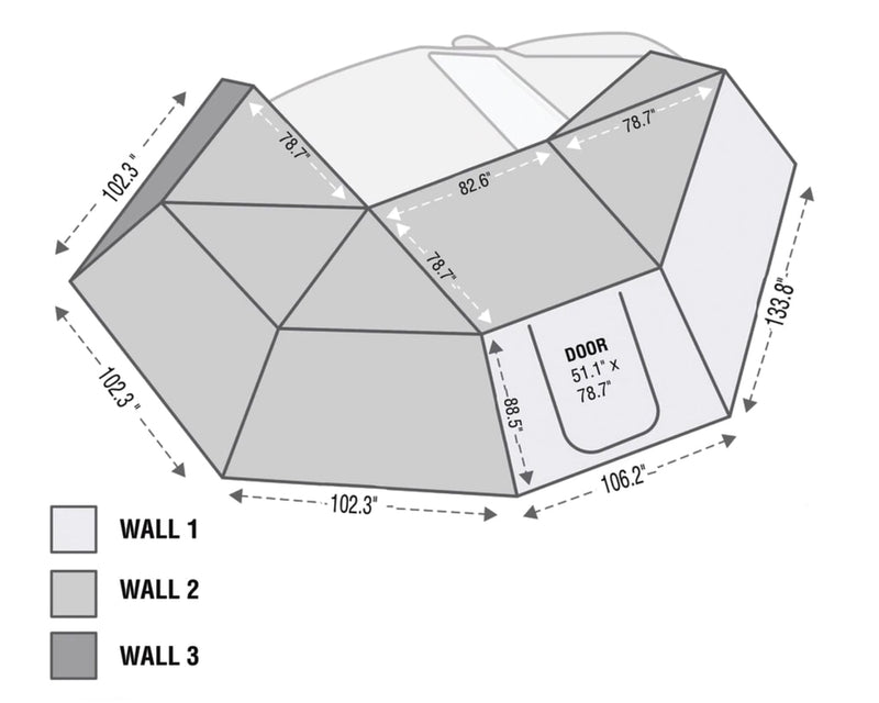 Load image into Gallery viewer, Nomadic 270 Passenger Side Awning Wall 1 Overland Vehicle Systems - Overland Vehicle Systems
